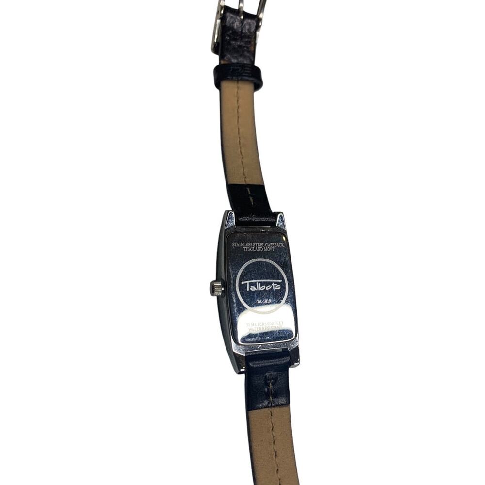 Talbots Womens Wristwatch Silvertone Rectangular Face Working - Picture 3 of 8